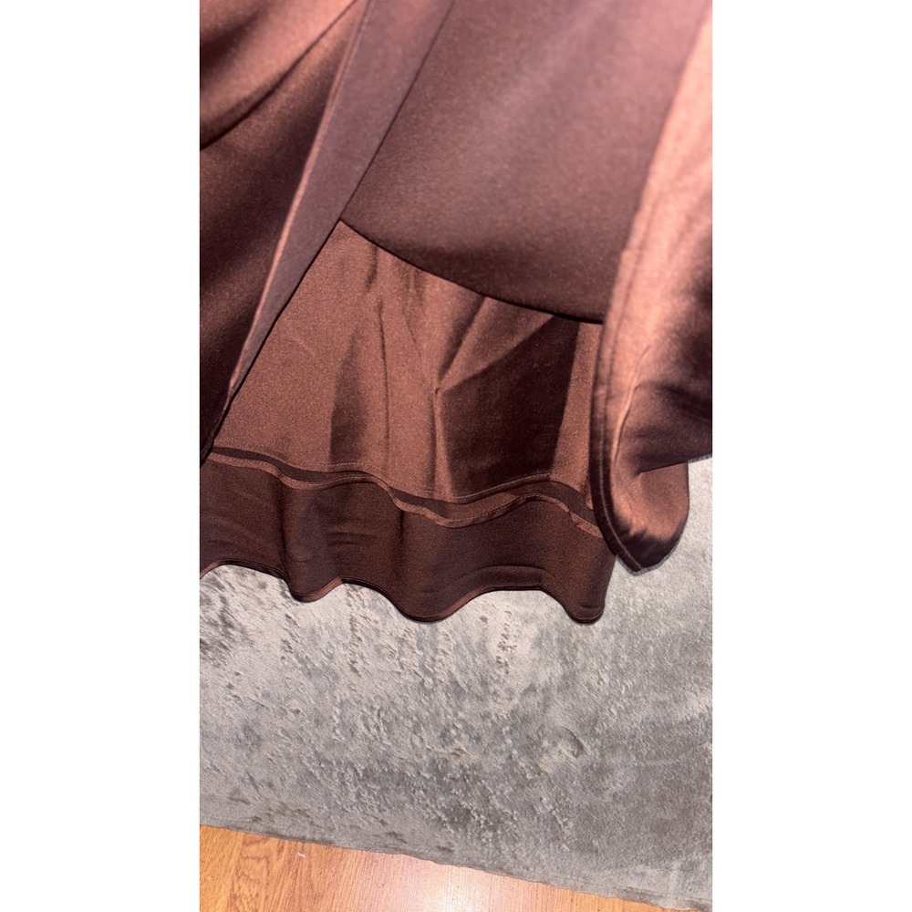 Show Me Your Mumu Taylor Tube Maxi Dress Womens Large Chocolate Luxe Satin Lined - Picture 7 of 12
